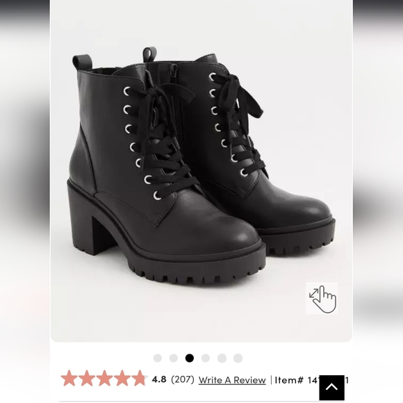 Torrid size 11.5 wide width black lug hiker boots - Picture 3 of 16